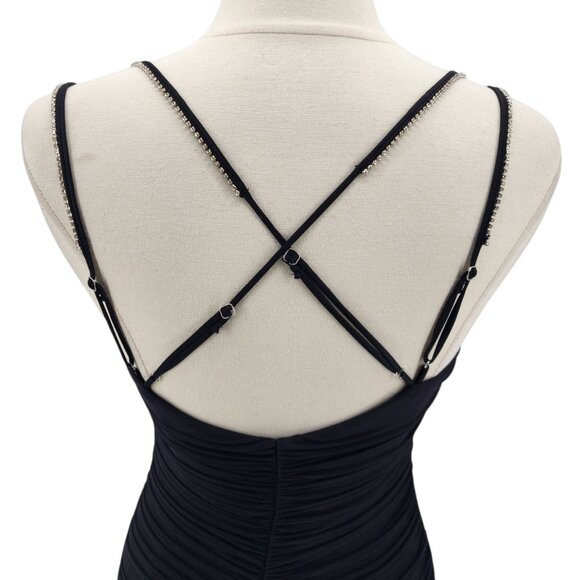 Lucy In The Sky Womens Medium Dress Sandra Mesh Bodycon Rhinestone Straps Party - Picture 7 of 11